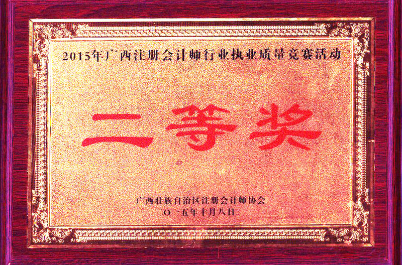 2015年執業(yè)質(zhì)量二等獎